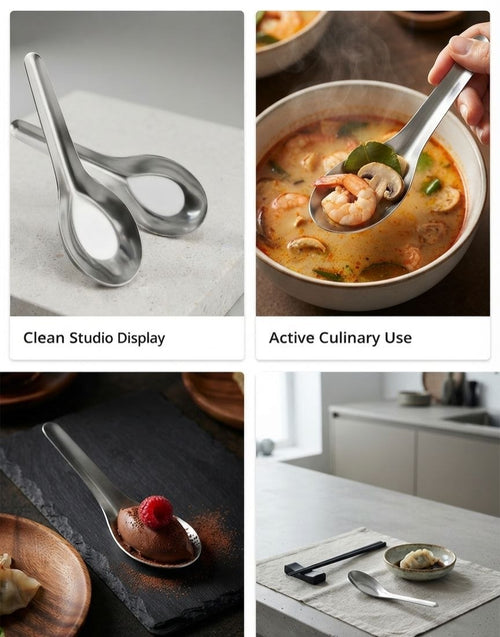 12-Piece Stainless Steel Asian Soup Spoon Set – Premium Tableware