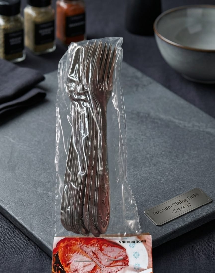 Premium Stainless Steel Dining Forks Set - 12 Piece Silverware