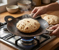 Traditional Cast Iron Tawa Pan with Dual Side Handles